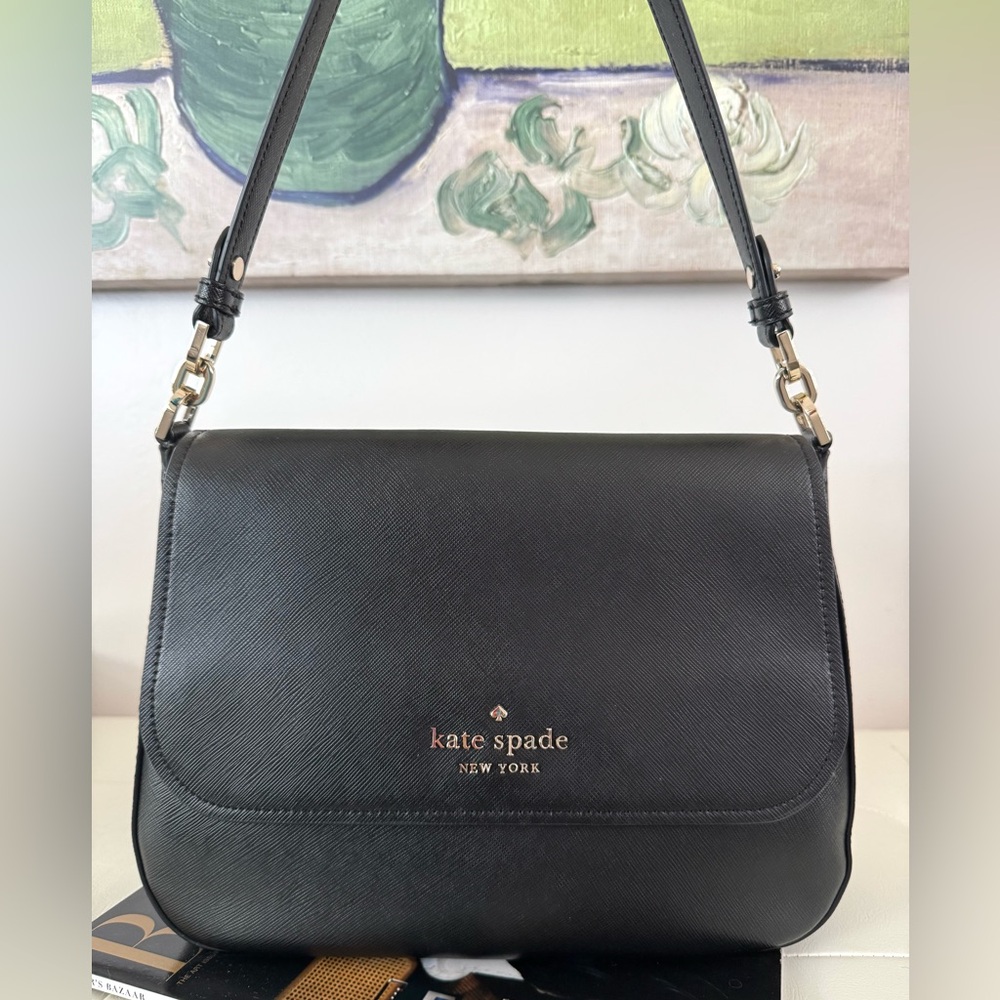 kate spade Black Leather Shoulder Bag with Gold Hardware - Picture 3 of 14
